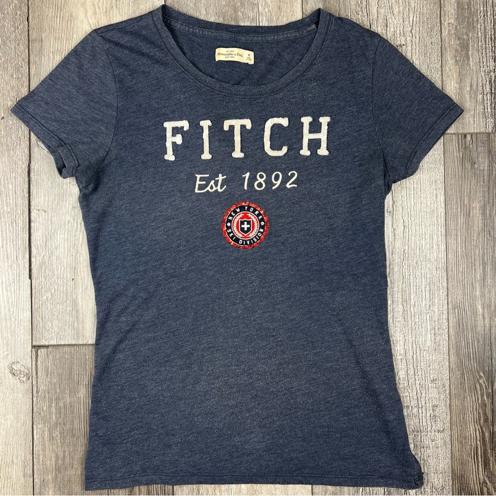 Abercrombie & Fitch Women’s Blue sequence T shirt Y2K New York Devision Size M